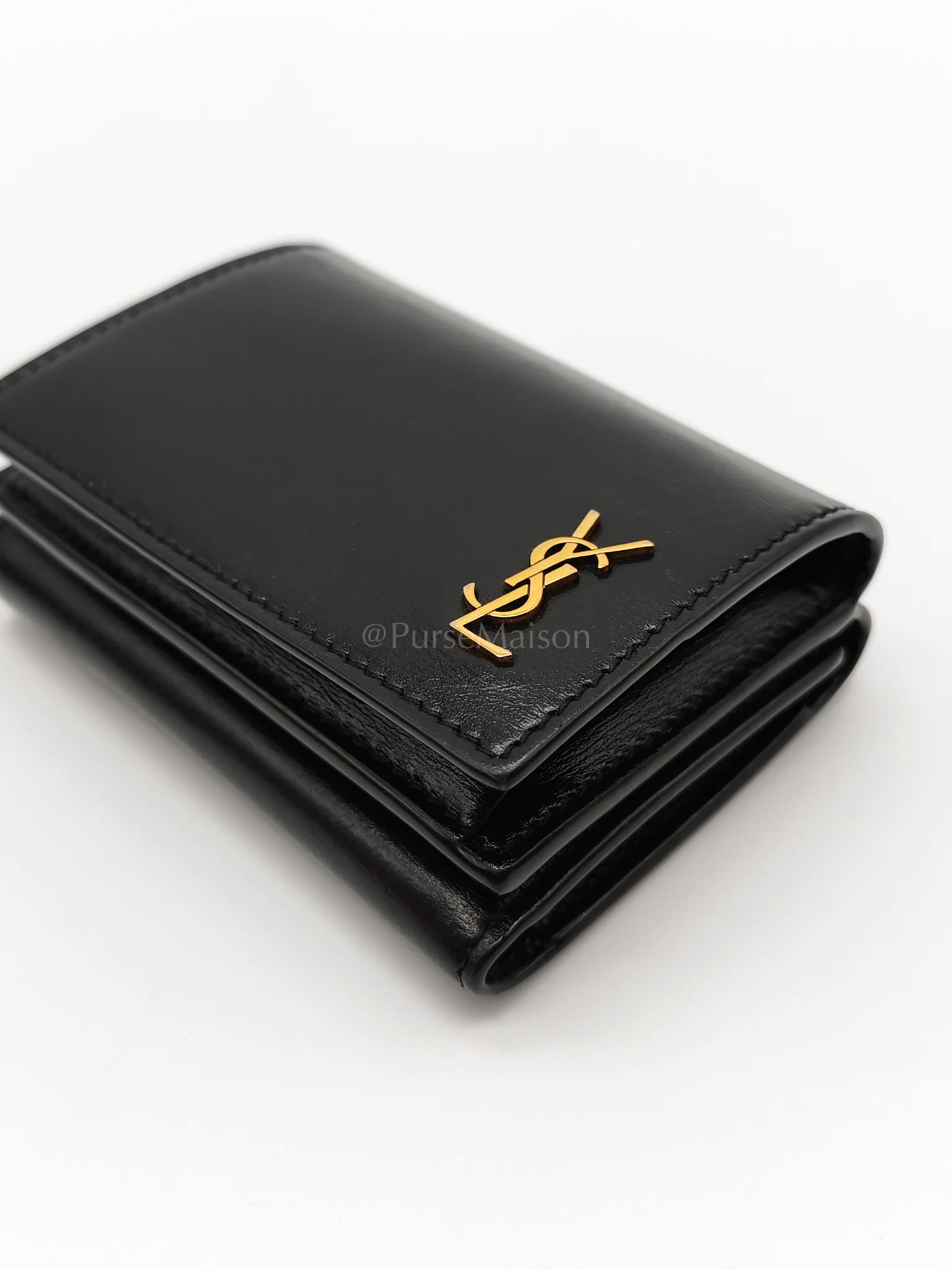 Yves Saint Laurent Monogram Portefeuille in Black Lambskin Leather with Coin Pouch Wallet - Image 10