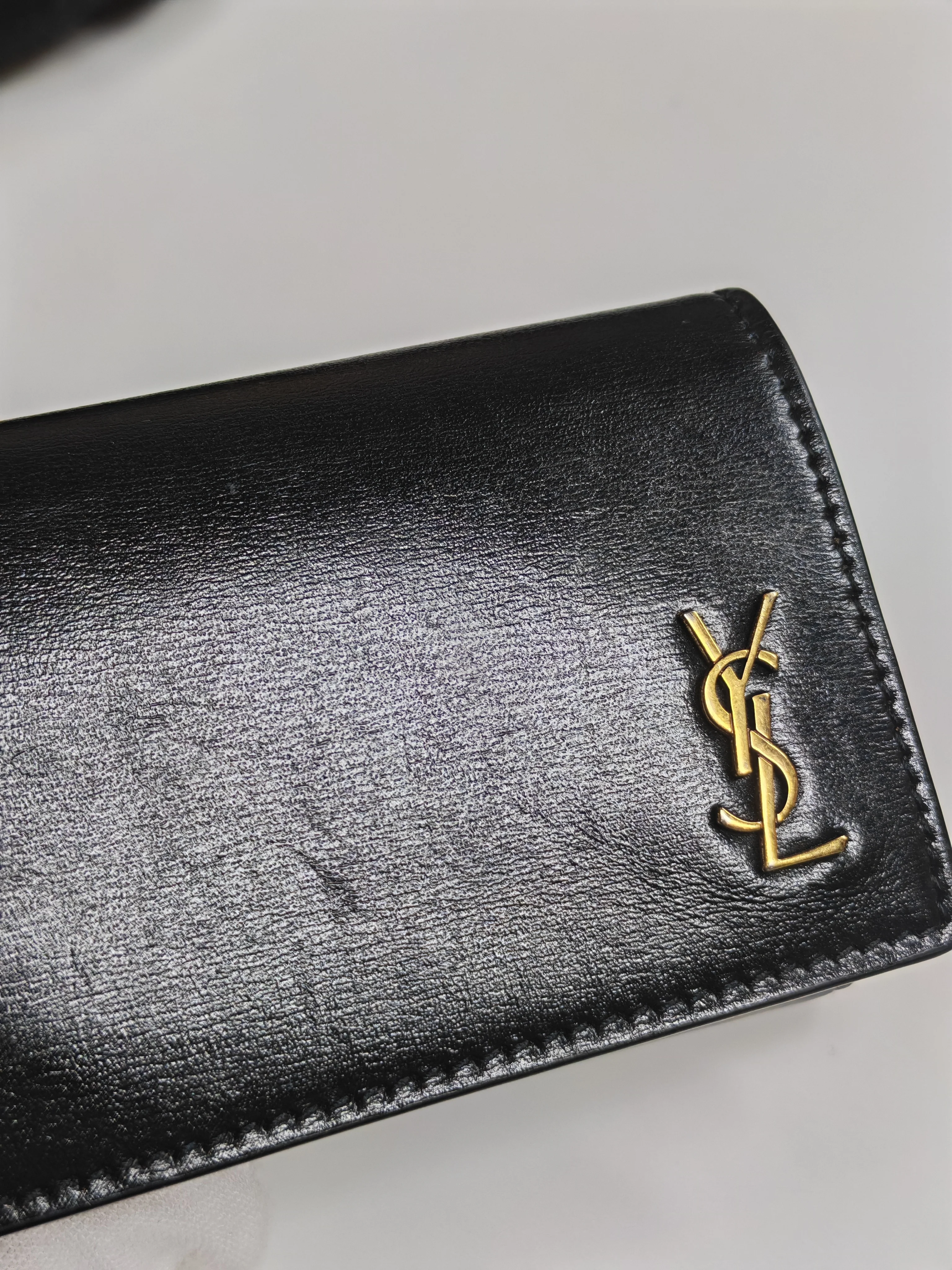 Yves Saint Laurent Monogram Portefeuille in Black Lambskin Leather with Coin Pouch Wallet - Image 14