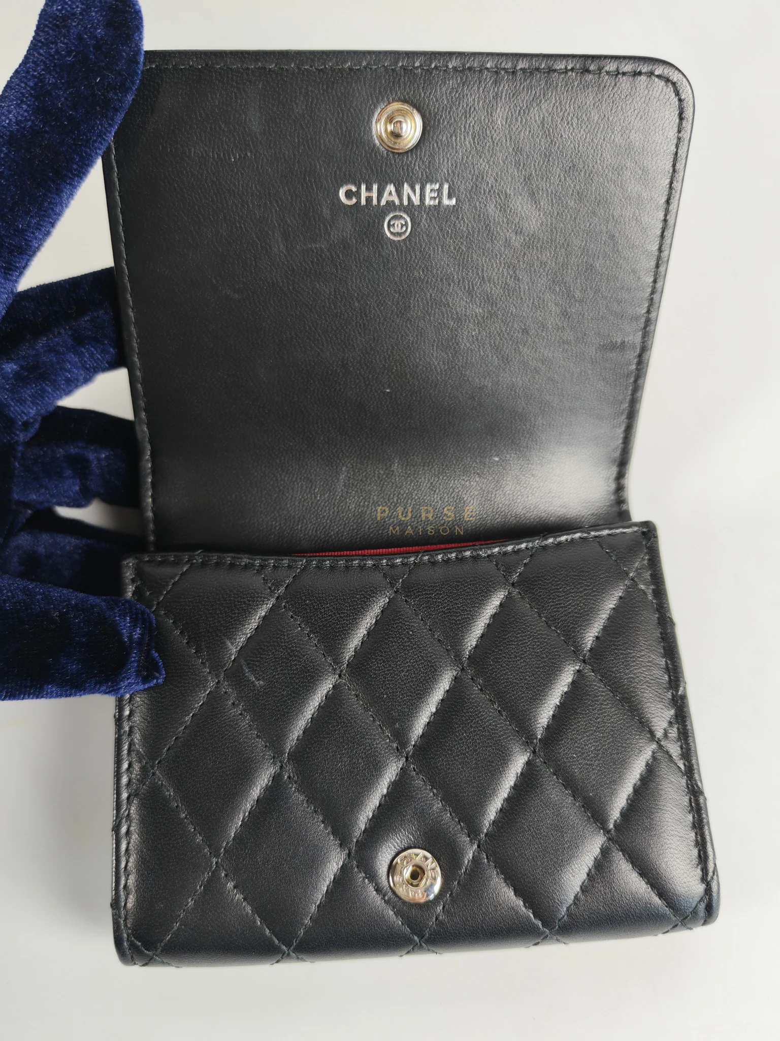 Chanel Matelasse Lambskin Leather Flap Cardholder Silver Hardware Series 24 - Image 16