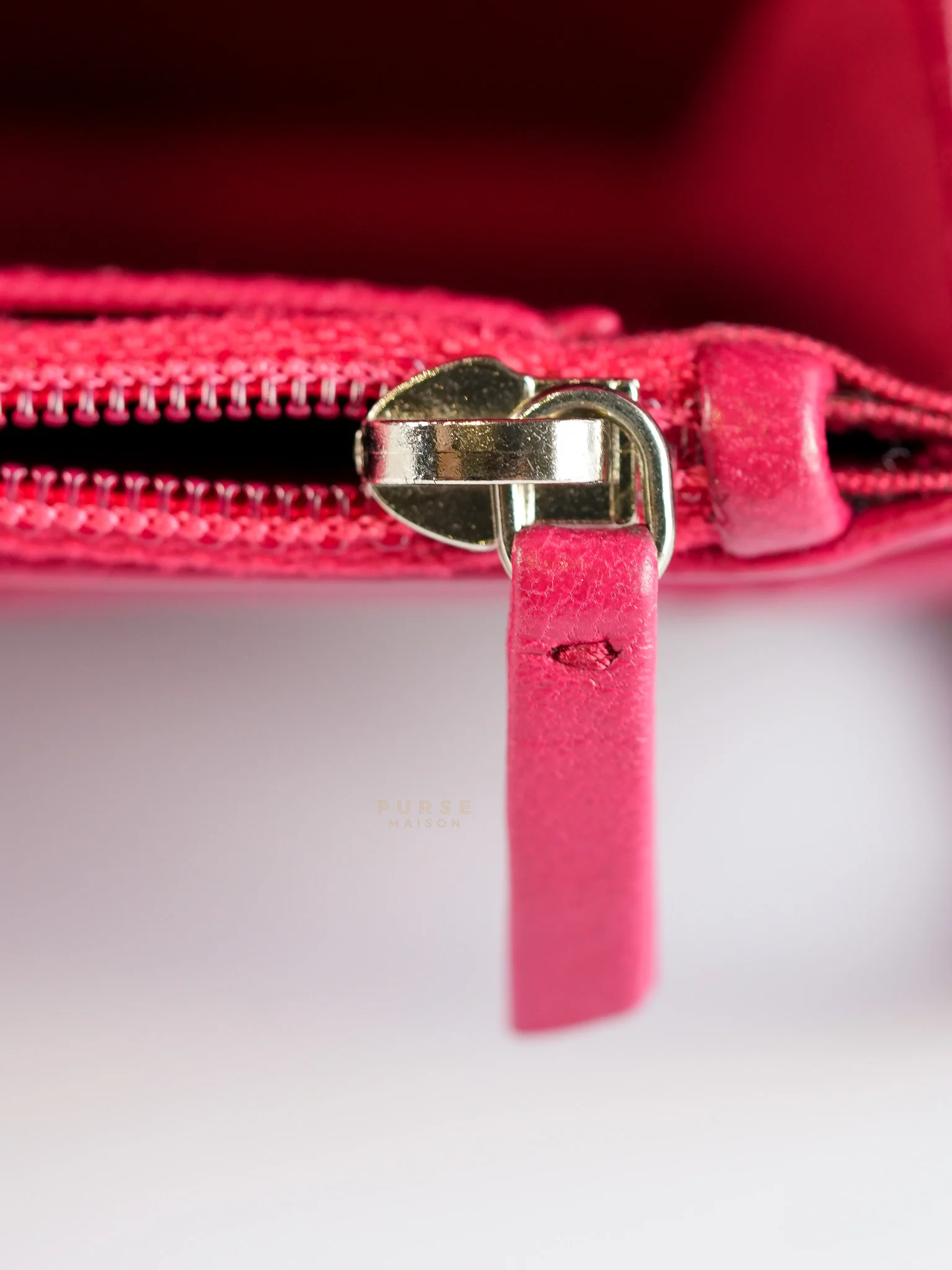 Chanel Fancy Wallet on Chain WOC Dark Pink Top Stitched Embroidered Lambskin Leather in Silver Hardware Series 19 - Image 21