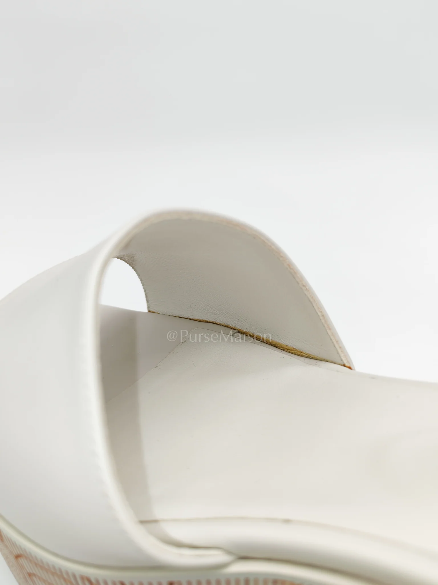Hermes Illusion Blanc Wedge Sandals Size 38EU (24CM) - Image 15