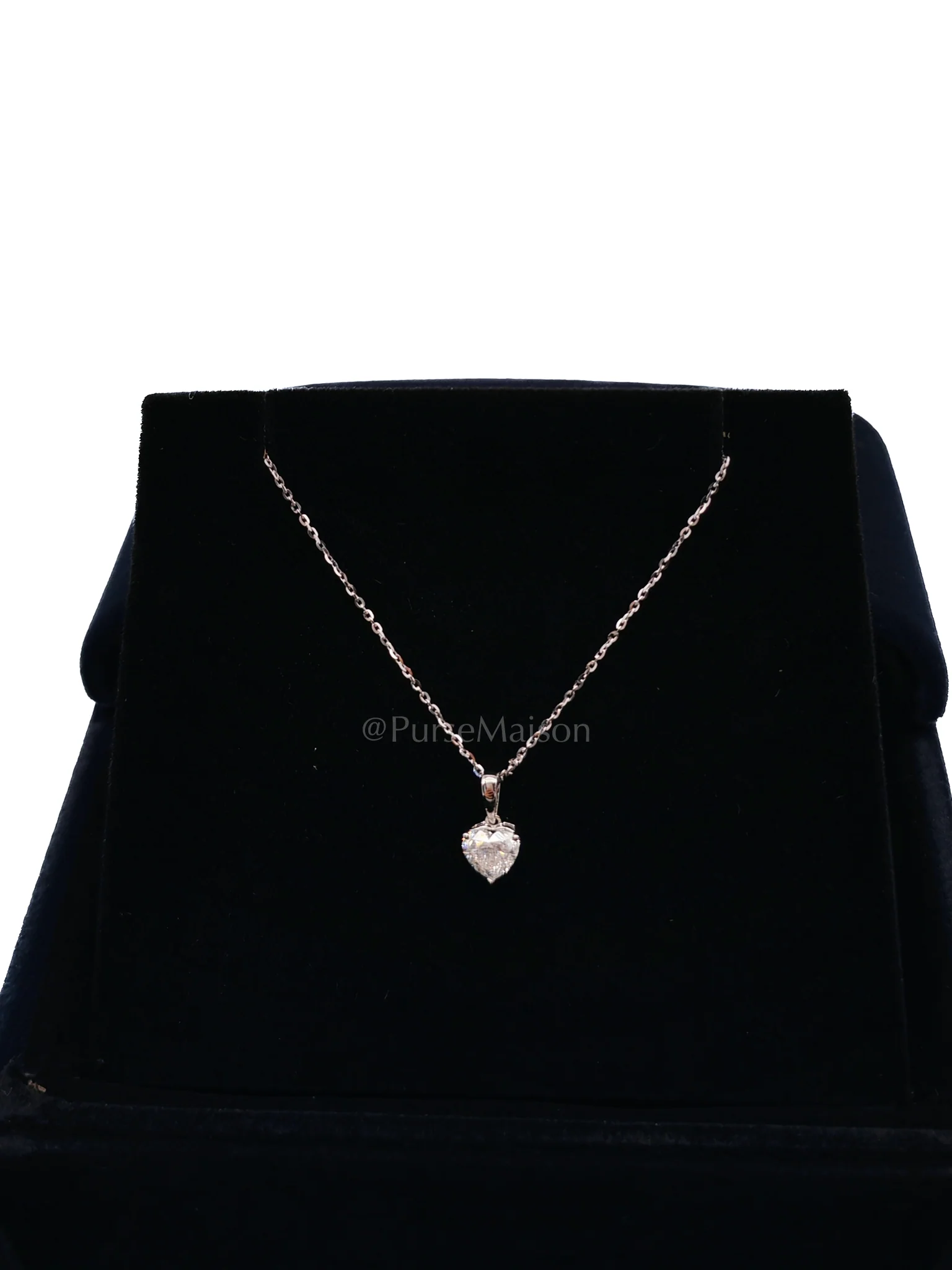 Diamond 18k 1.41gms. 0.55cts. VS1 to VVS1 (Clarity) E to H (Color) Natural Diamond White Gold Necklace (18 inches)