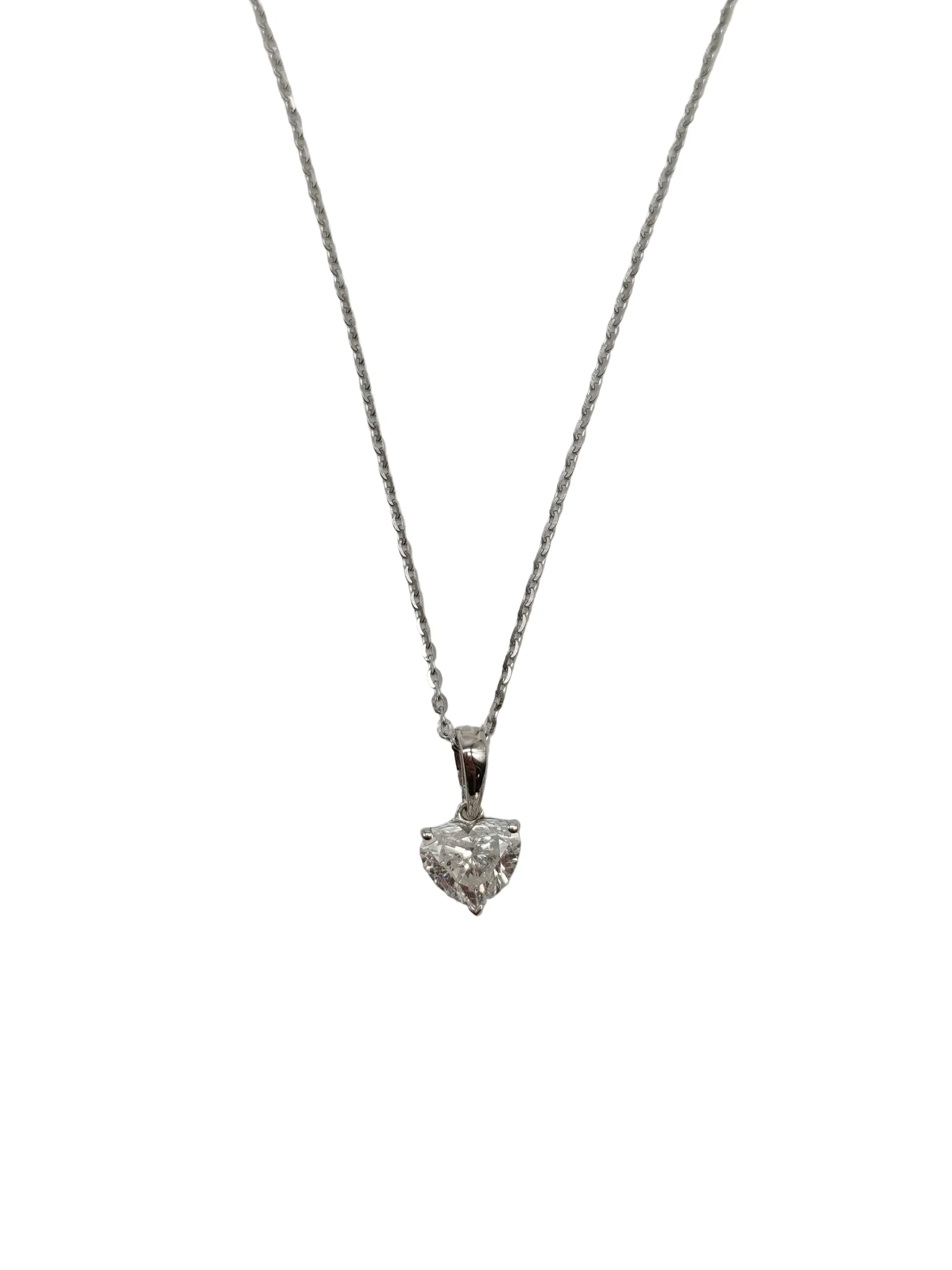 Diamond 18k 1.41gms. 0.55cts. VS1 to VVS1 (Clarity) E to H (Color) Natural Diamond White Gold Necklace (18 inches) - Image 5