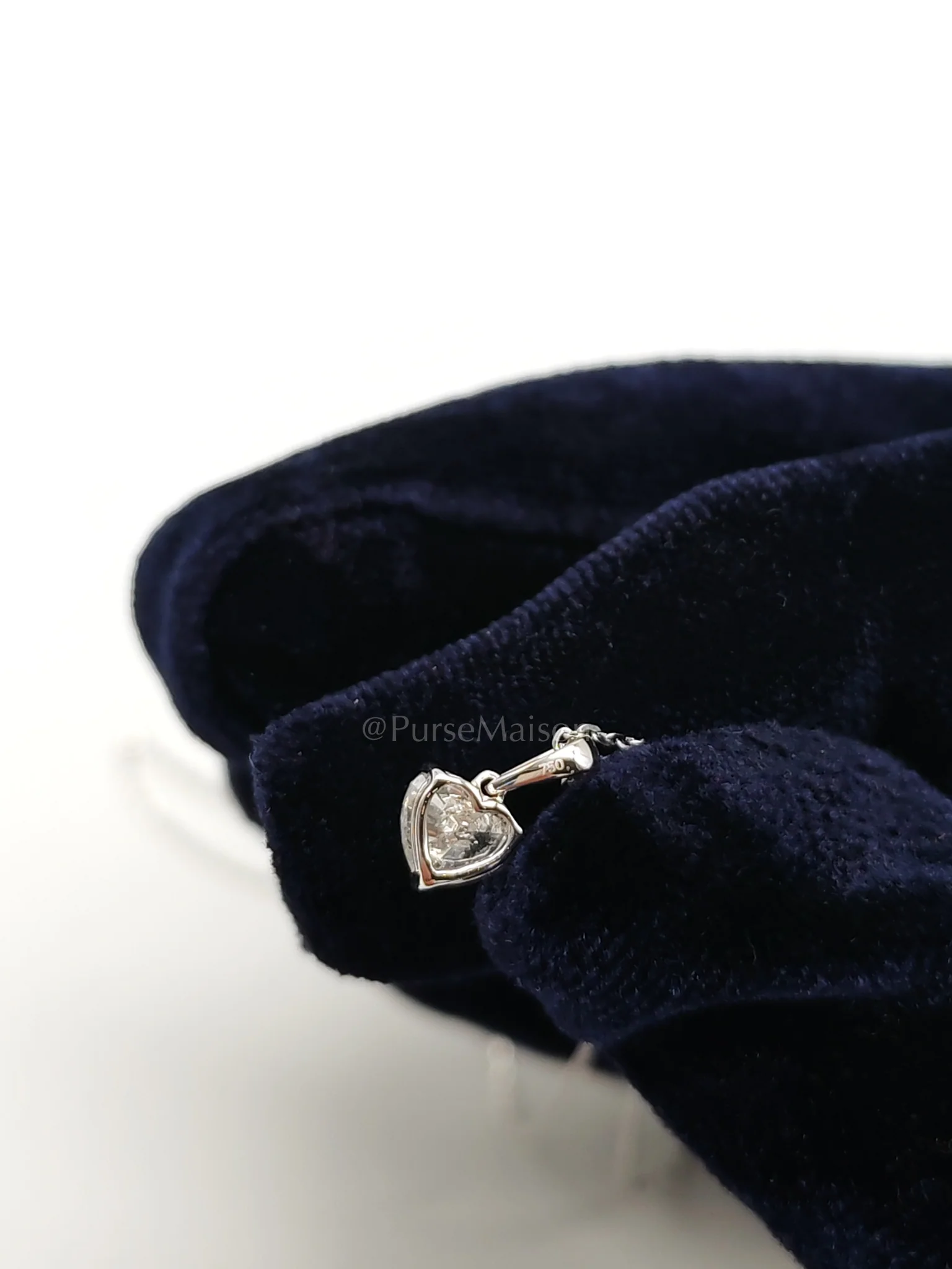 Diamond 18k 1.41gms. 0.55cts. VS1 to VVS1 (Clarity) E to H (Color) Natural Diamond White Gold Necklace (18 inches) - Image 8