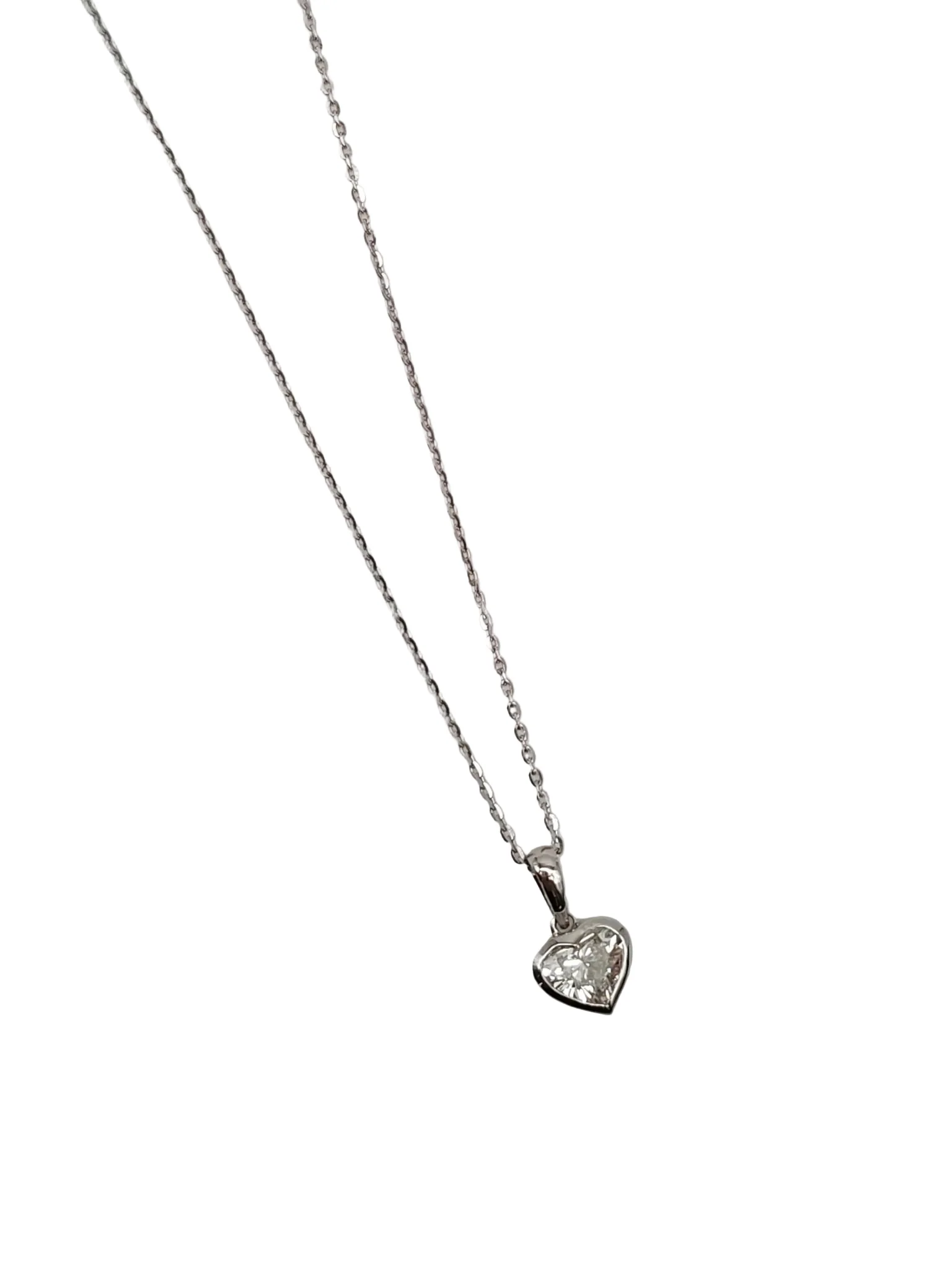 Diamond 18k 1.56gms. 0.51cts. VS1 to VVS1 (Clarity) E to H (Color) Natural Diamond White Gold Necklace (18 inches) - Image 4
