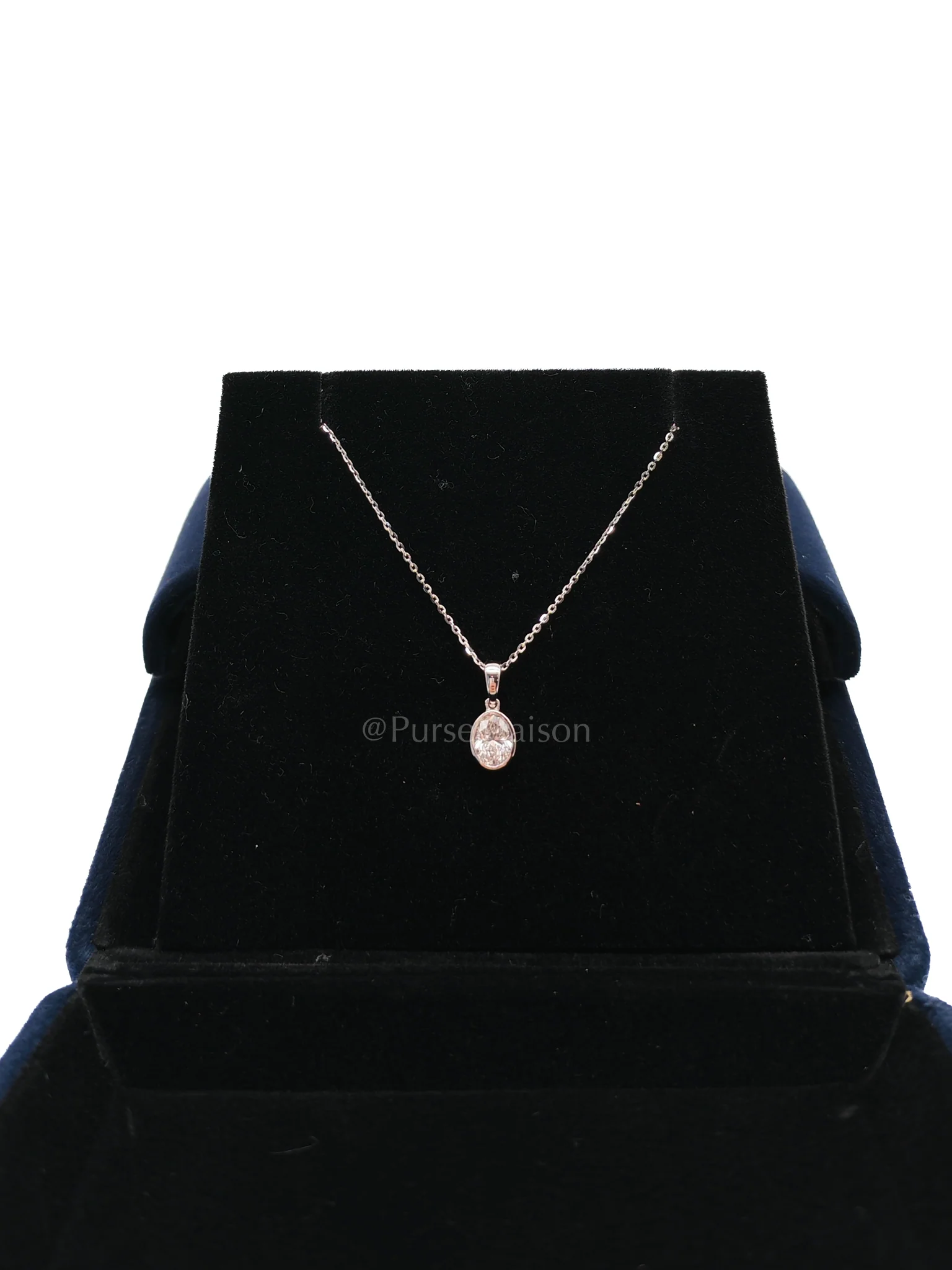 Diamond 18k 1.55gms. 0.5cts. VS1 to VVS1 (Clarity) E to H (Color) Natural Diamond White Gold Necklace (18 inches)
