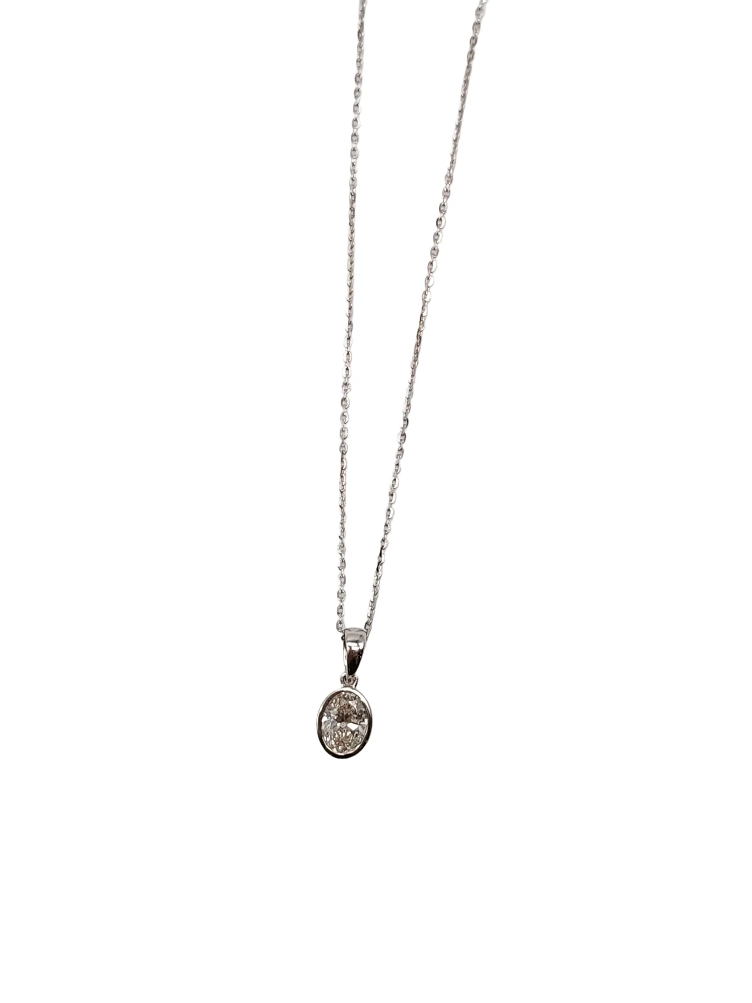 Diamond 18k 1.55gms. 0.5cts. VS1 to VVS1 (Clarity) E to H (Color) Natural Diamond White Gold Necklace (18 inches) - Image 4