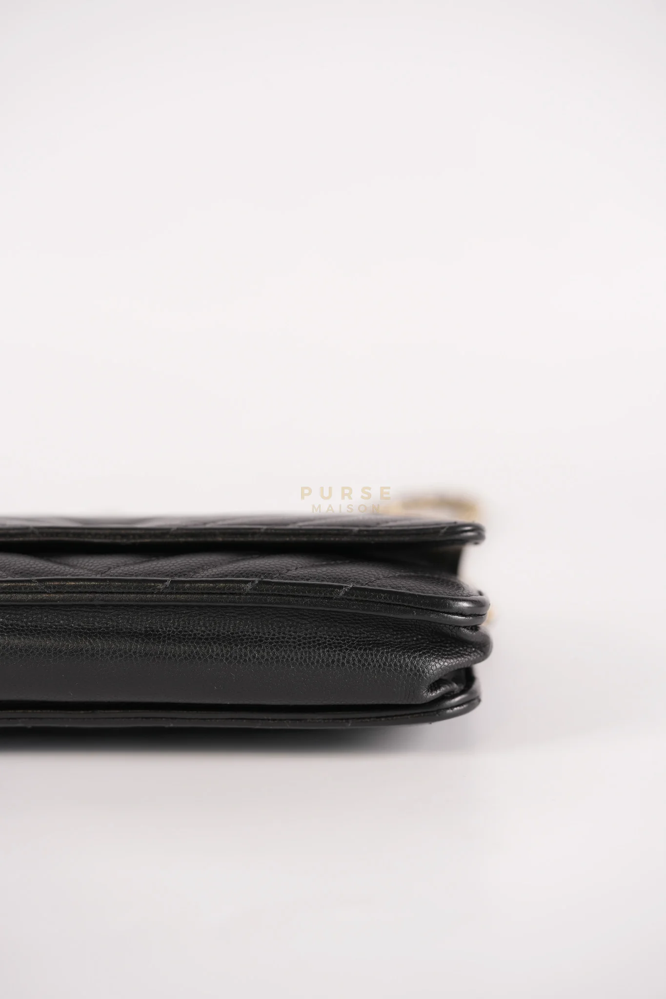 Chanel Wallet On Chain (WOC) in Black Caviar Chevron Leather and Gold Hardware Series 27 - Image 13