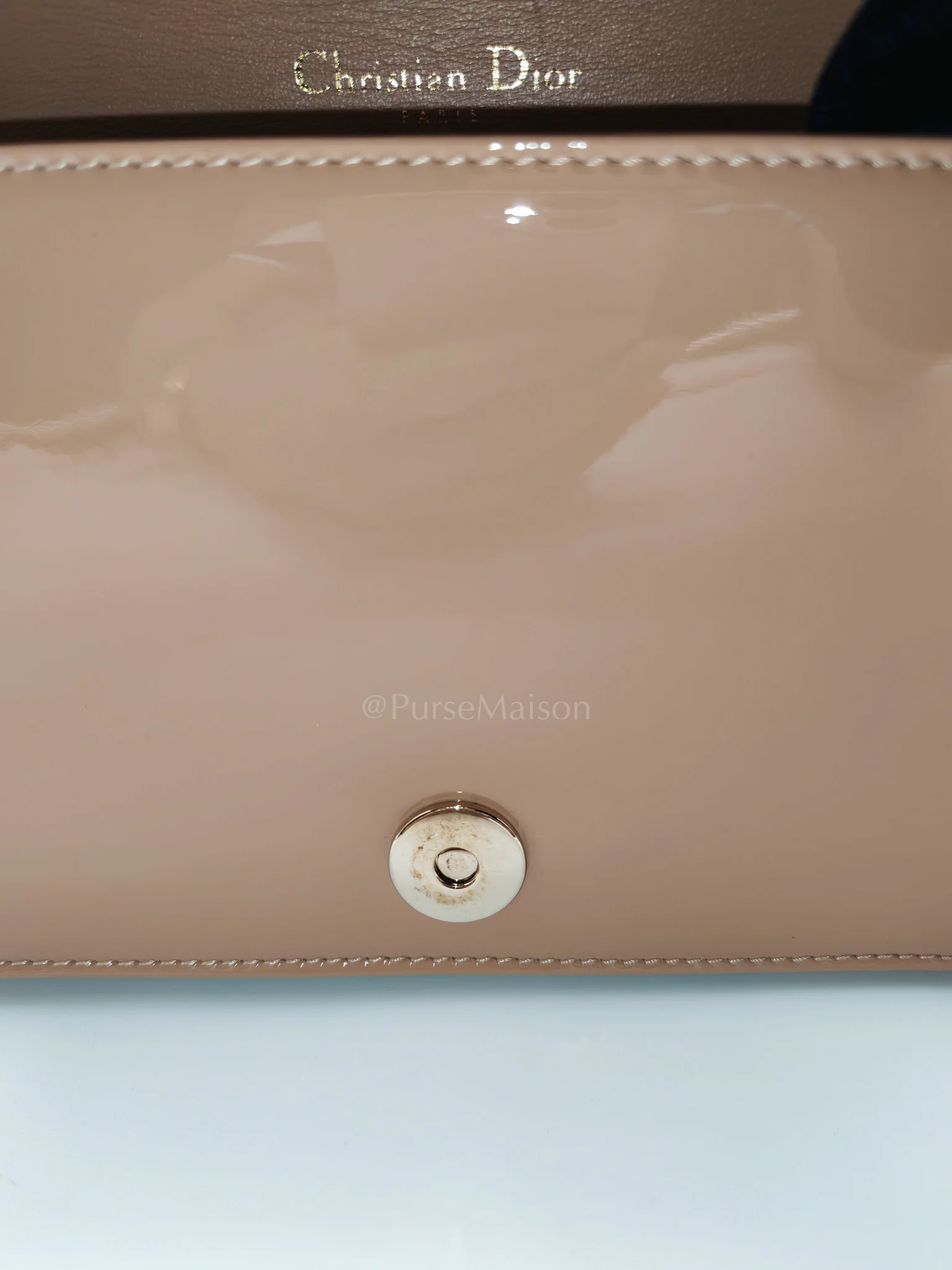 Christian Dior Wallet On Chain (WOC) Rose des Vents Cannage Patent Leather Chain Bag - Image 22
