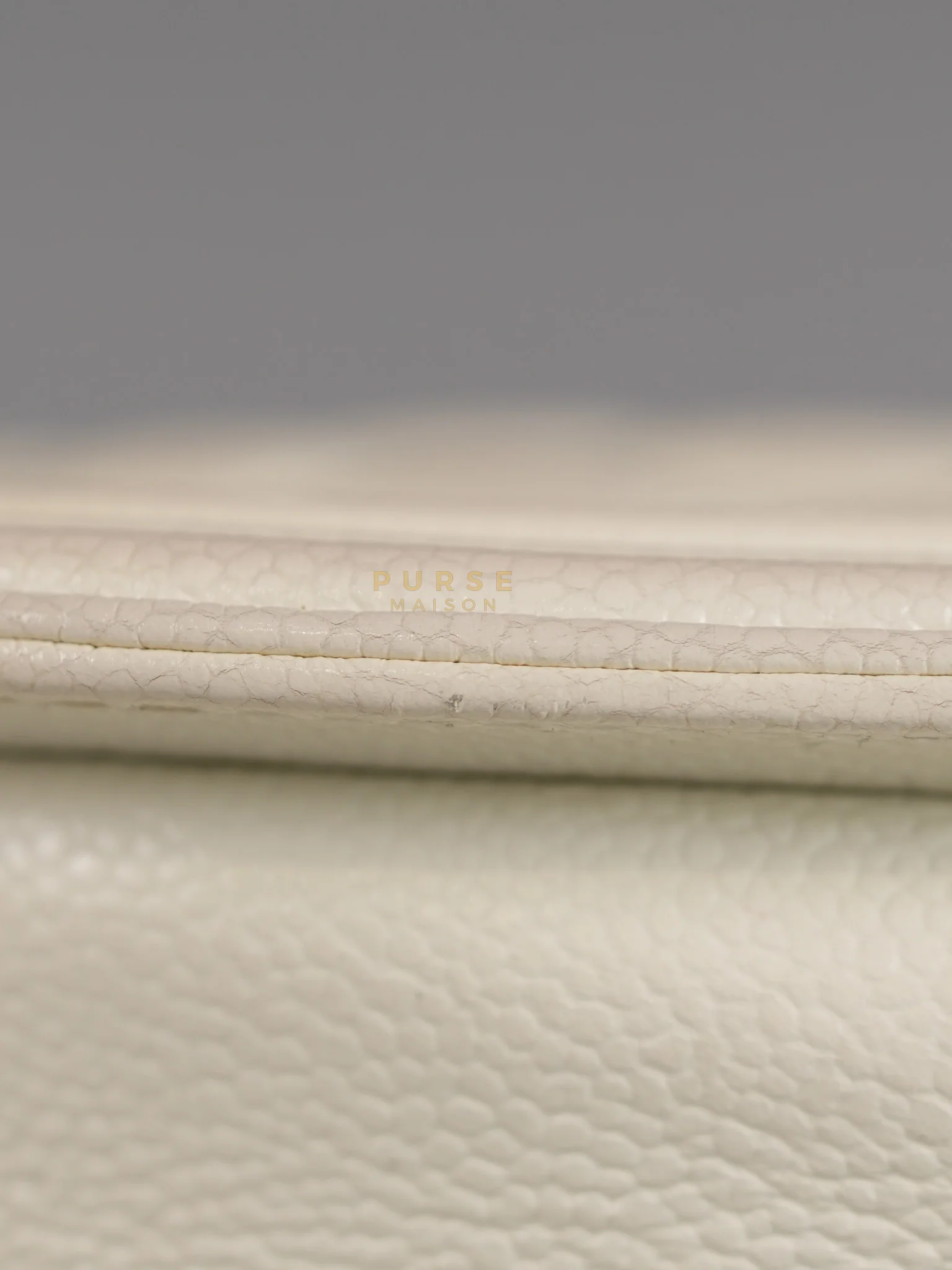 Chanel Boy Crescent White in Caviar Leather and Aged Gold Hardware (Microchip) - Image 13