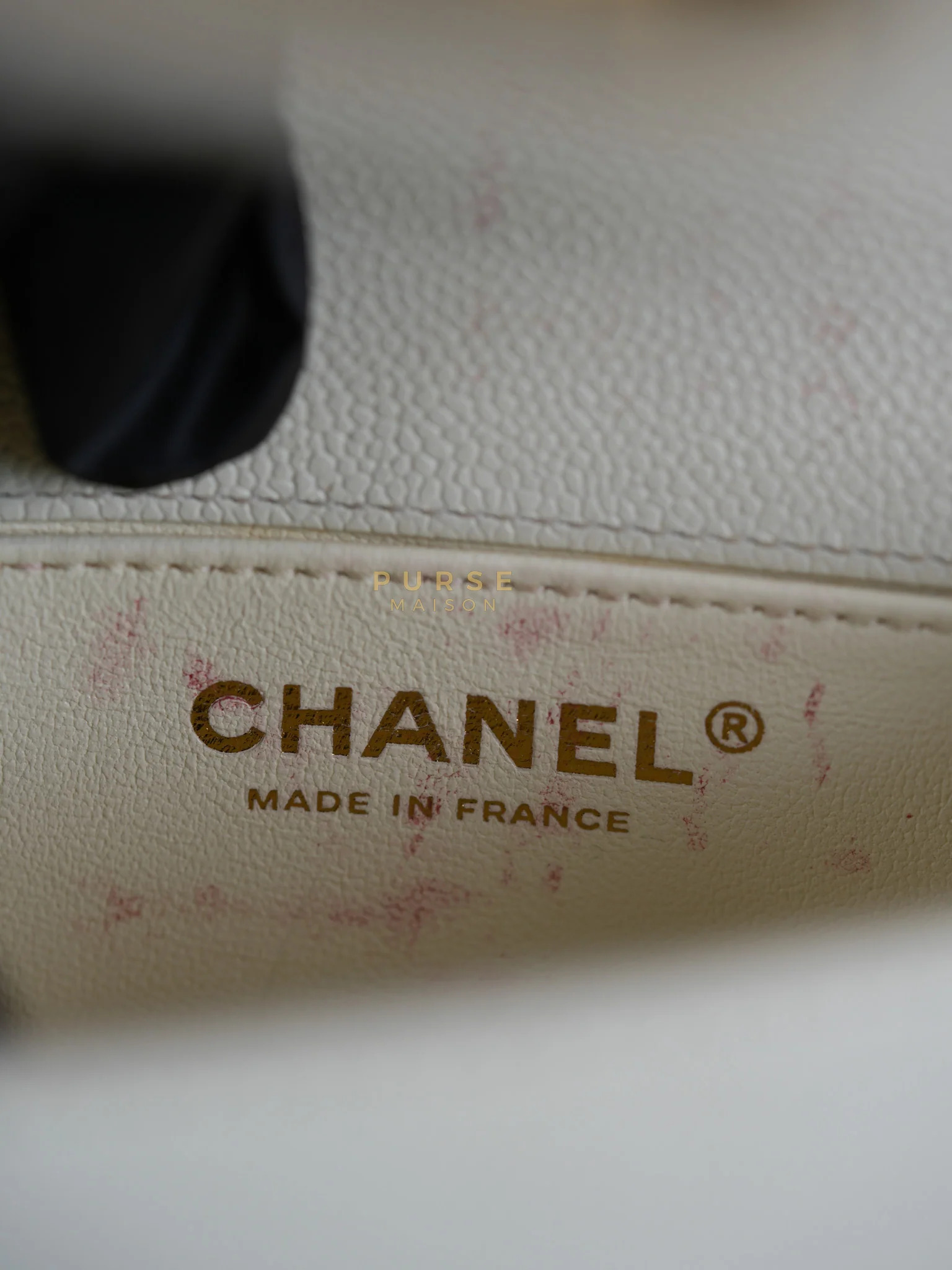 Chanel Boy Crescent White in Caviar Leather and Aged Gold Hardware (Microchip) - Image 57
