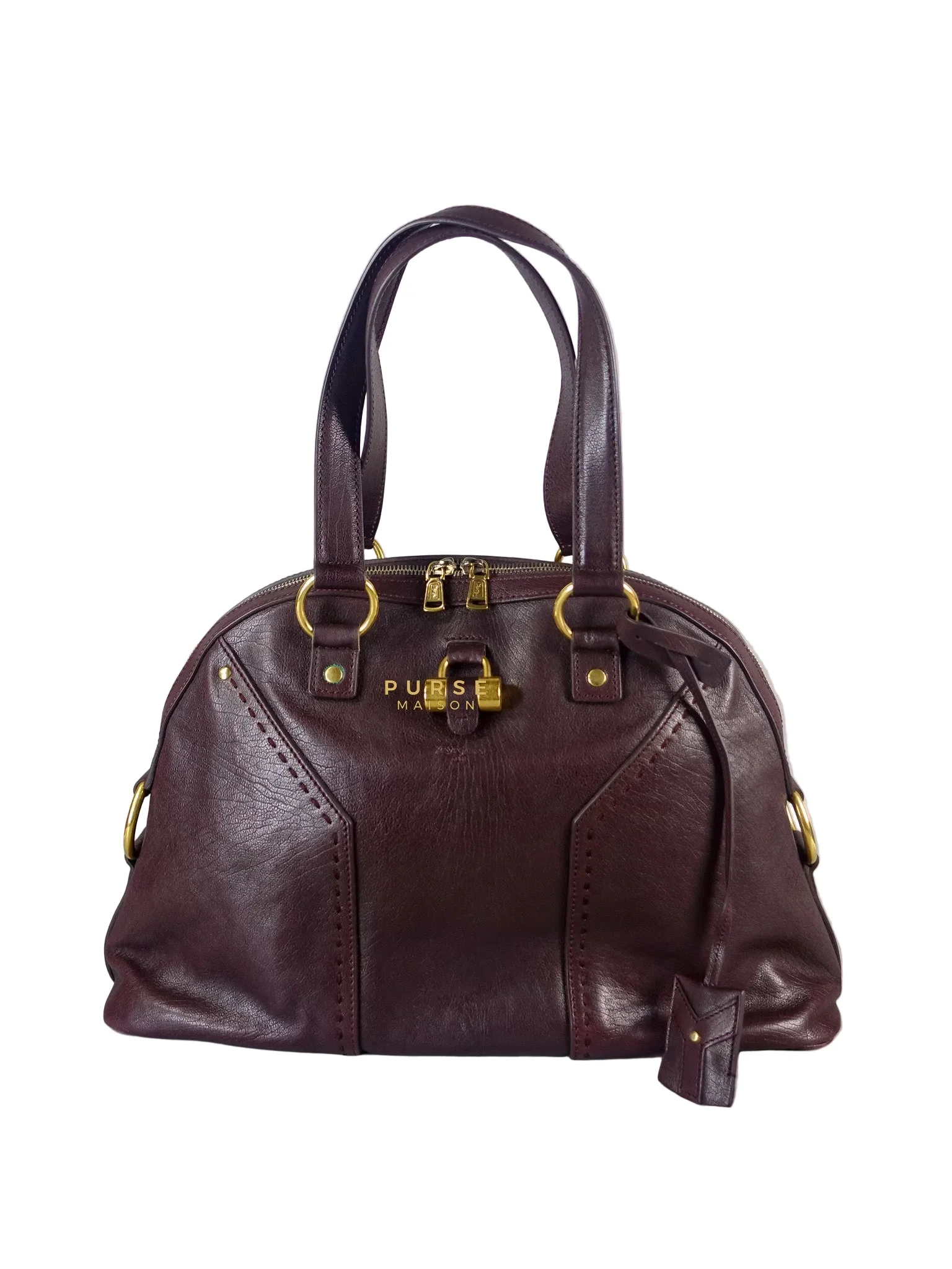 Yves Saint Laurent Muse in Purple Shoulder Bag