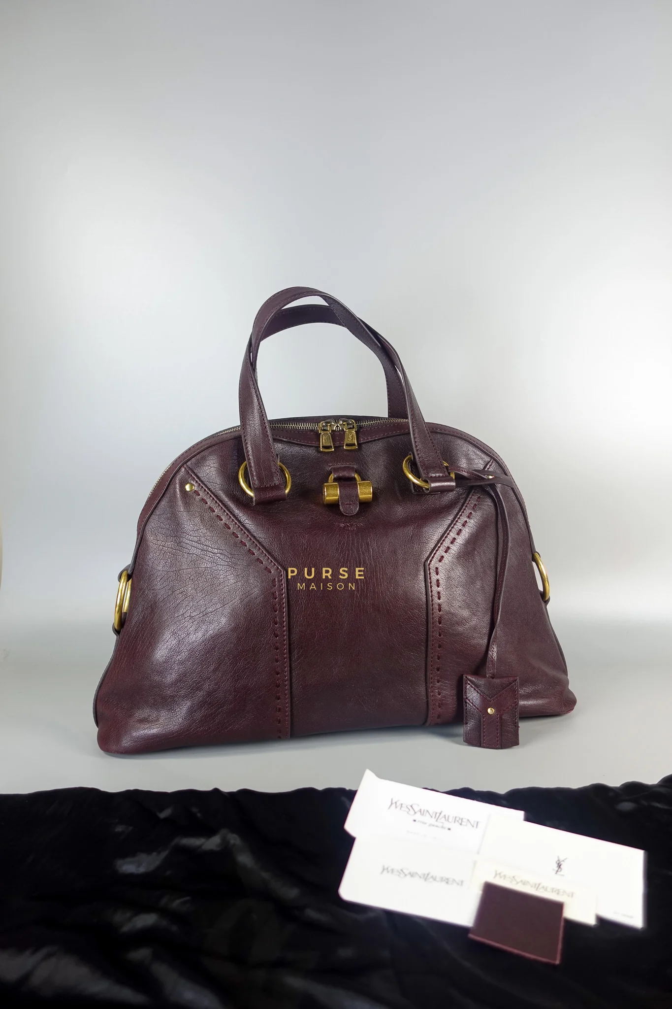 Yves Saint Laurent Muse in Purple Shoulder Bag - Image 35