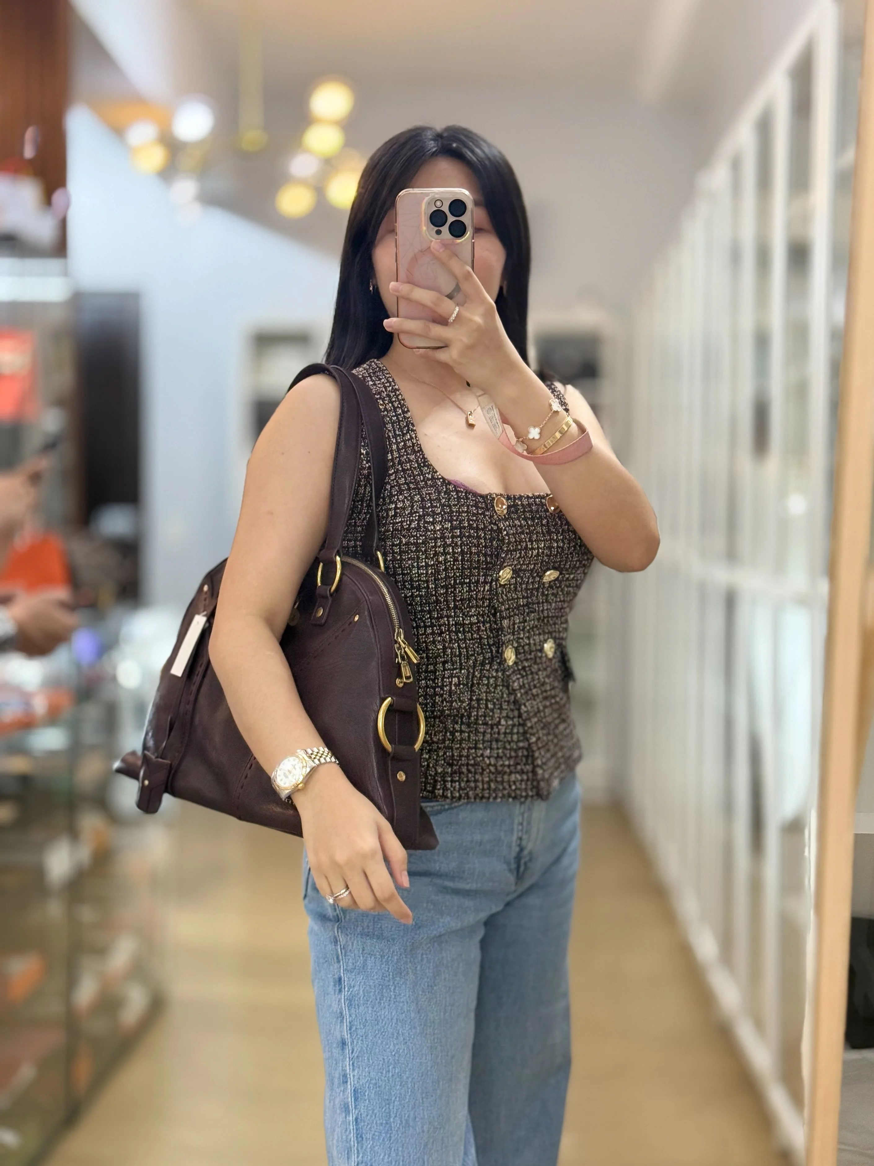Yves Saint Laurent Muse in Purple Shoulder Bag - Image 37