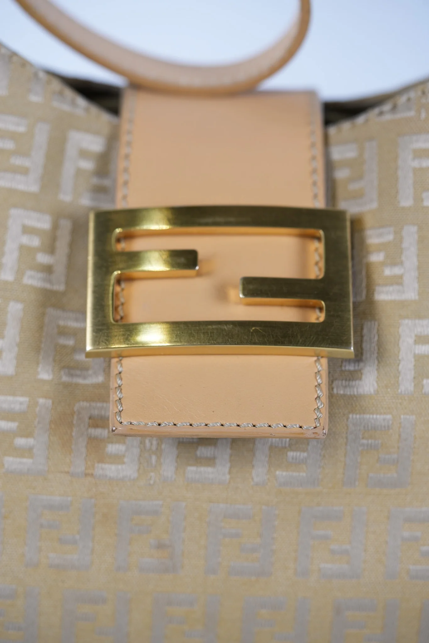 Fendi Zucchini Mamma Baguette Cloth Bag in Beige - Image 30