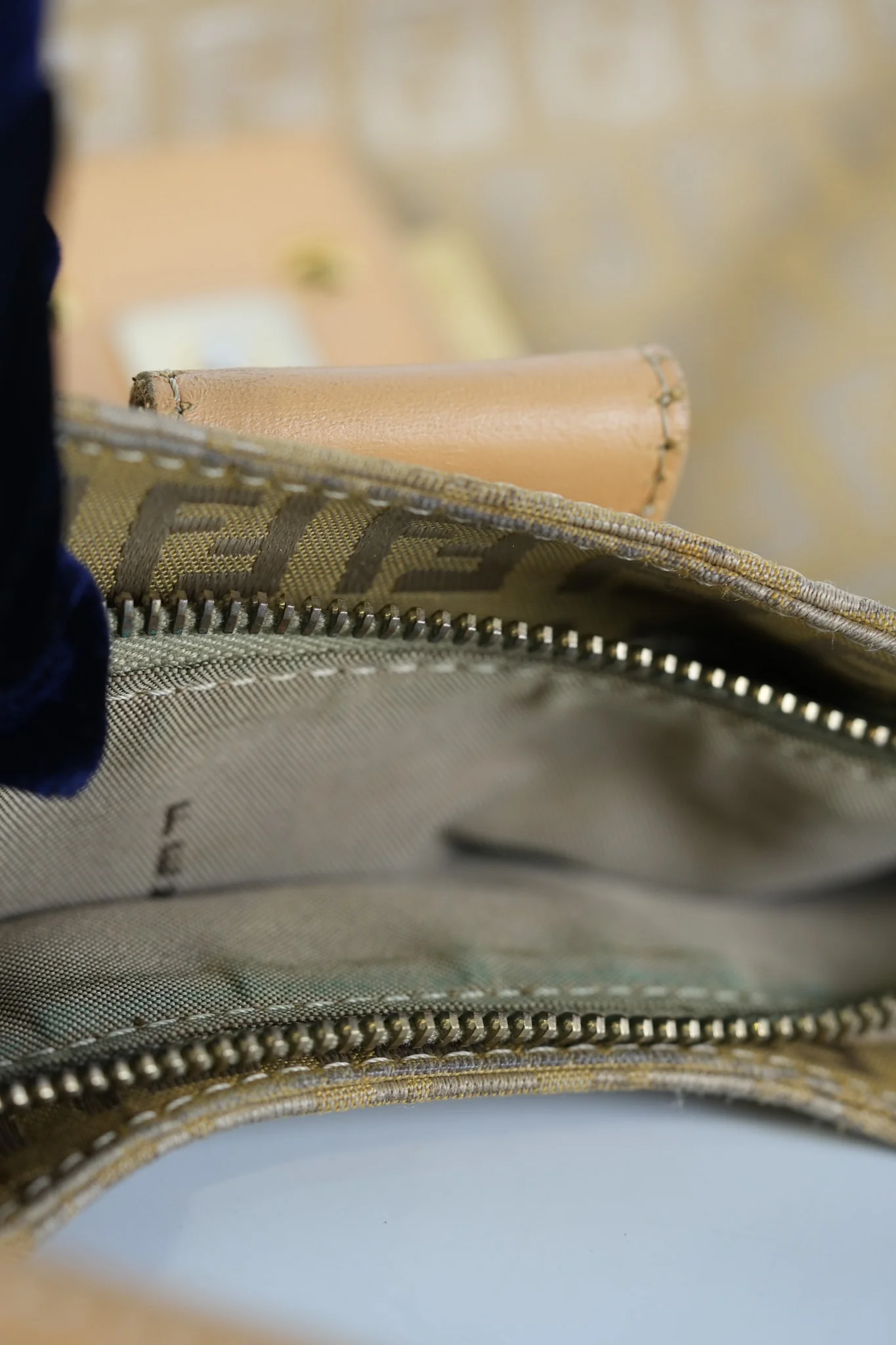 Fendi Zucchini Mamma Baguette Cloth Bag in Beige - Image 41
