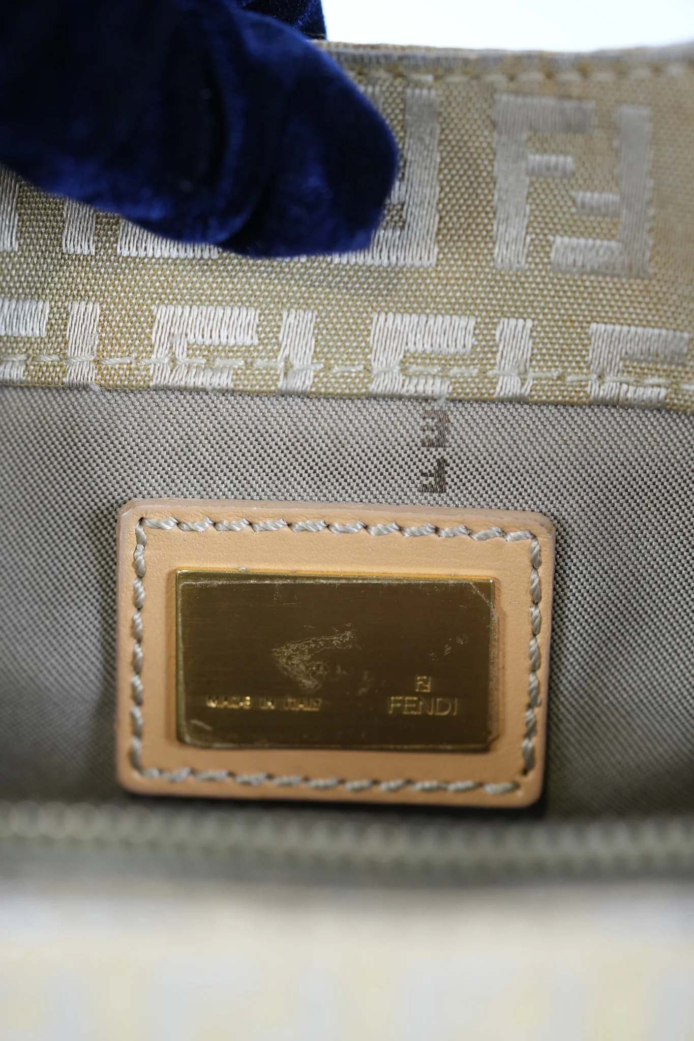 Fendi Zucchini Mamma Baguette Cloth Bag in Beige - Image 44