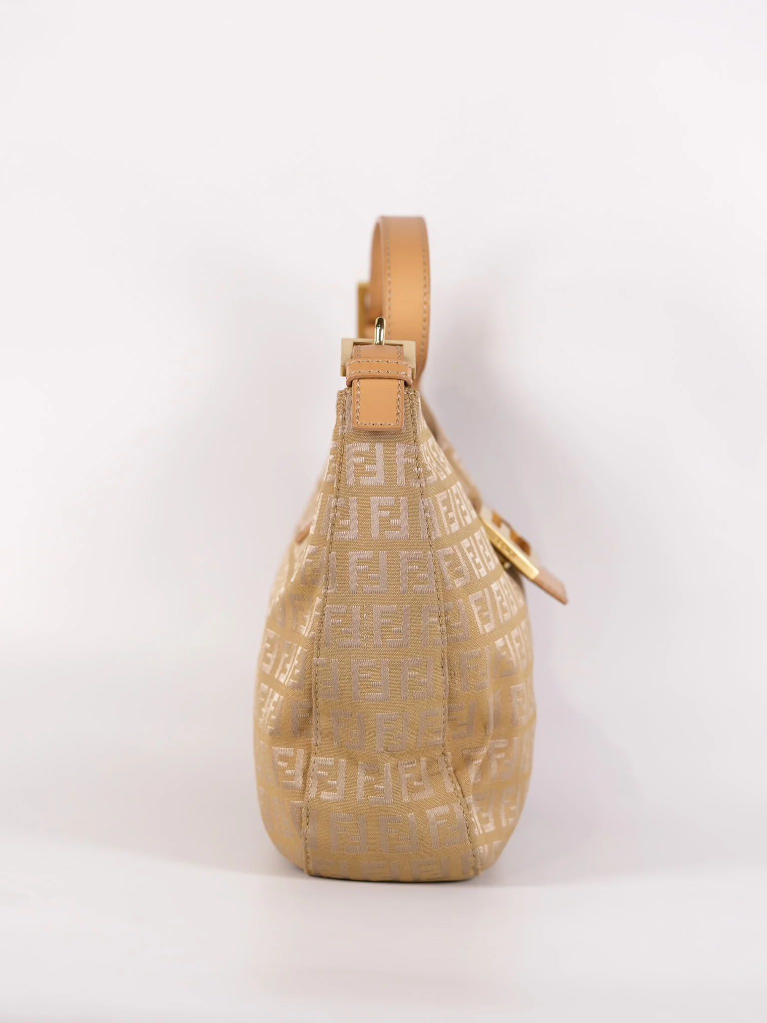 Fendi Zucchini Mamma Baguette Cloth Bag in Beige - Image 6